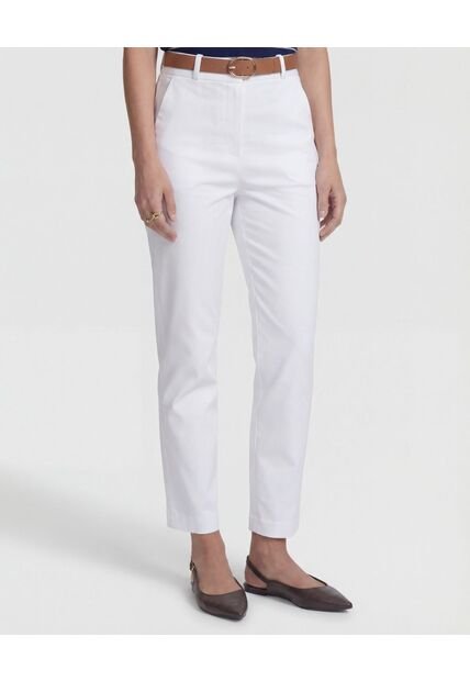 Pantalón Unicolor Tipo Chino   Para Mujer Blanco Patprimo