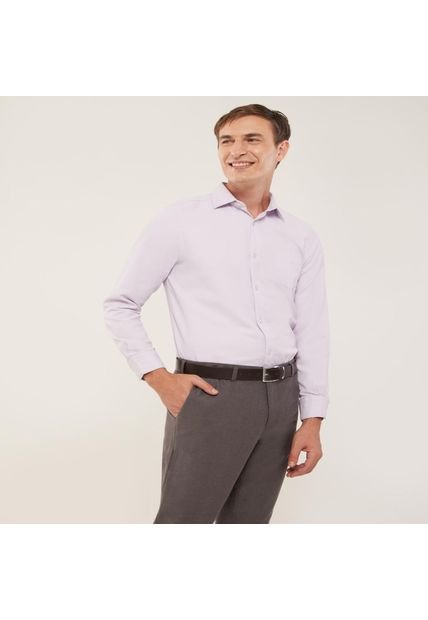 Camisa Manga Larga Con Bolsillo Hombre Patprimo Lila 44012575-4732