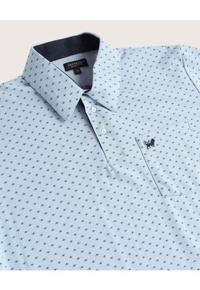 Polo Estampada Cuello Duro , Con Bolsillo  Para Hombre Azul Patprimo