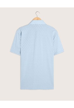 Polo Estampada Cuello Duro , Con Bolsillo  Para Hombre Azul Patprimo