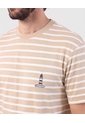 Camiseta A Rayas Manga Corta   Para Hombre Beige Patprimo de Patprimo