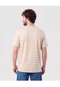 Camiseta A Rayas Manga Corta   Para Hombre Beige Patprimo de Patprimo