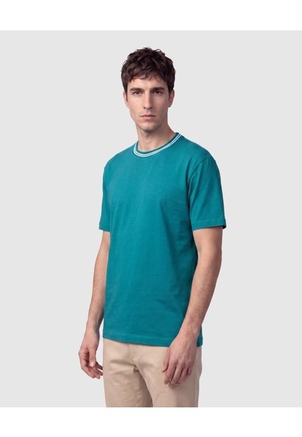 Camiseta Cuello Con Detalle Para Hombre  Para Hombre Verde Patprimo