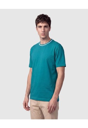 Camiseta Cuello Con Detalle Para Hombre Para Hombre Verde Patprimo