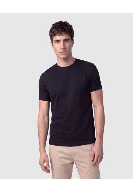 Camiseta Manga Corta Cuello Redondo Hombre  Para Hombre Negro Patprimo