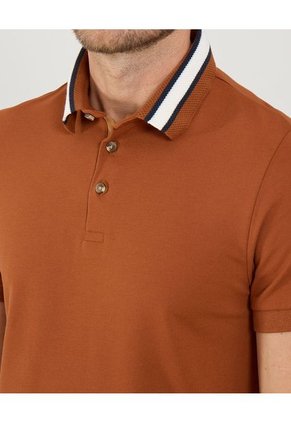 Polo Para Hombre Cuello Tejido Sin Bolsillo Color Naranja Marca Patprimo #44112660