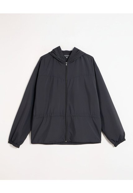Chaqueta Rompevientos  Capucha Ajustable  Para Mujer Negro Patprimo