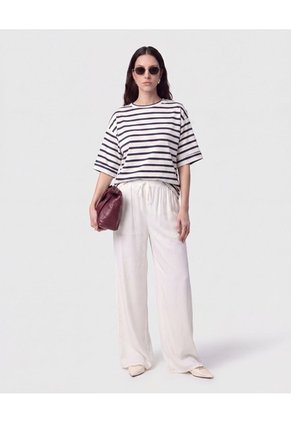 Camiseta Oversize Manga 3/4   Para Mujer Blanco Patprimo