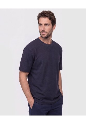 Camiseta Texturizada Cuello Redondo   Para Hombre Azul Patprimo Patprimo
