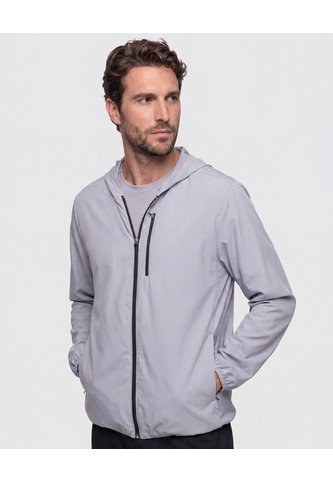 Chaqueta Rompevientos Con Capucha   Para Hombre Gris Patprimo Patprimo