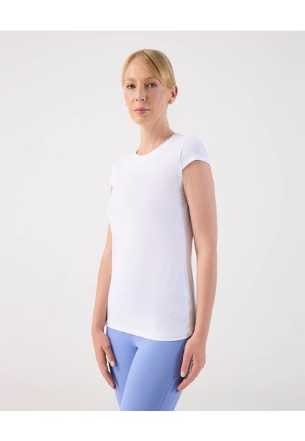 Camiseta Deportiva Manga Casco  Para Mujer Blanco Patprimo