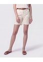 Bermuda Estampada Con Cinturón   Para Mujer Blanco Patprimo de Patprimo