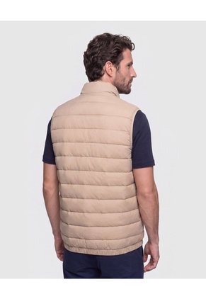 Chaleco Acolchado Cuello Alto   Para Hombre Café Patprimo