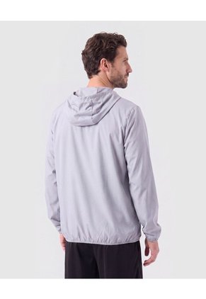 Chaqueta Rompevientos Con Capucha   Para Hombre Gris Patprimo