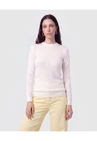 Saco De Punto Calado   Para Mujer Blanco Patprimo Patprimo