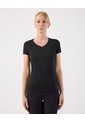 Camiseta Básica De Cuello En V  Para Mujer Negro Patprimo de Patprimo