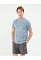 Camiseta Manga Corta Unicolor Texturizada  Para Hombre Azul Patprimo de Patprimo