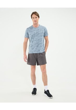 Camiseta Manga Corta Unicolor Texturizada  Para Hombre Azul Patprimo