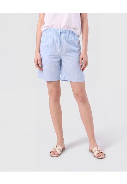 Bermuda Con Cordón Ajustable   Para Mujer Azul Patprimo