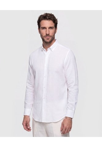 Camisa Manga Larga Texturizada   Para Hombre Blanco Patprimo Patprimo