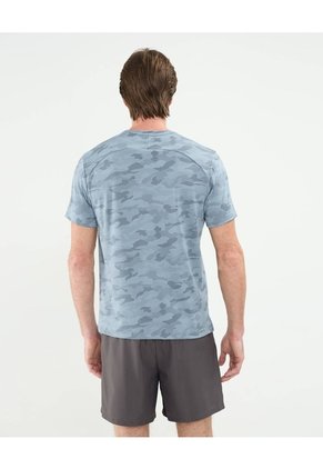 Camiseta Manga Corta Unicolor Texturizada  Para Hombre Azul Patprimo
