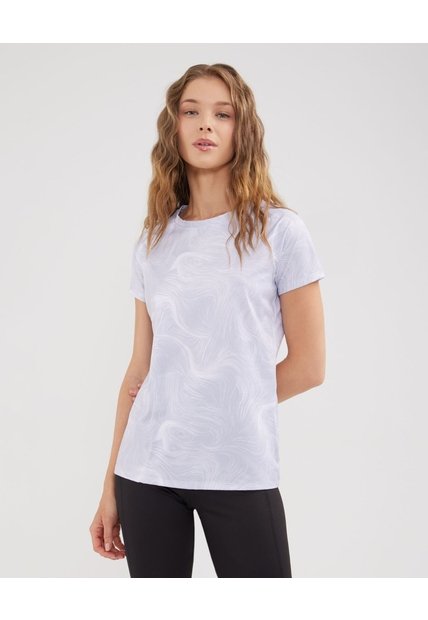 Camiseta Manga Corta Estampada  Para Mujer Crema Patprimo