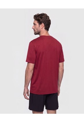 Camiseta Deportiva Unicolor   Para Hombre Vino Patprimo