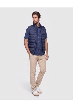 Chaleco Acolchado Cuello Alto   Para Hombre Azul Patprimo