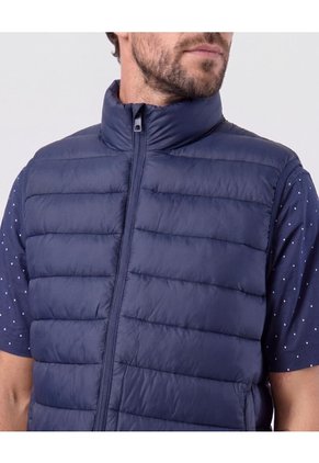 Chaleco Acolchado Cuello Alto   Para Hombre Azul Patprimo