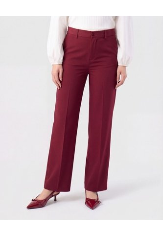 Pantalón Recto Con Línea De Quiebre   Para Mujer Vino Patprimo Patprimo