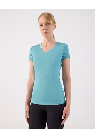 Camiseta Manga Corta Unicolor   Para Mujer Azul Patprimo Patprimo