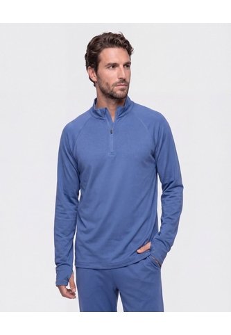 Buzo Unicolor Cuello Alto   Para Hombre Azul Patprimo Patprimo