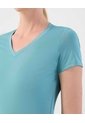 Camiseta Manga Corta Unicolor   Para Mujer Azul Patprimo de Patprimo