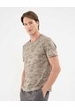 Camiseta Manga Corta Unicolor Texturizada  Para Hombre Café Patprimo de Patprimo