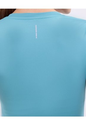 Camiseta Manga Corta Unicolor   Para Mujer Azul Patprimo