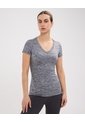 Camiseta Deportiva Jaspeada  Para Mujer Negro Patprimo de Patprimo