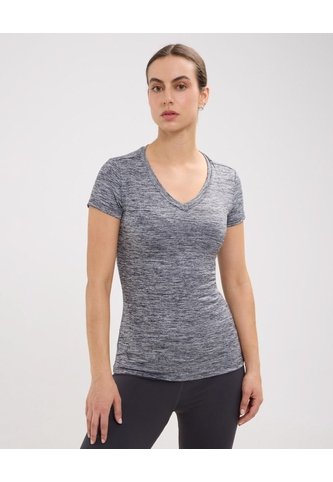 Camiseta Deportiva Jaspeada  Para Mujer Negro Patprimo Patprimo