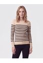 Saco Cuello Redondo Con Botones Laterales  Para Mujer Crema Patprimo de Patprimo