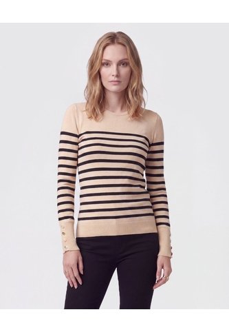 Saco Cuello Redondo Con Botones Laterales  Para Mujer Crema Patprimo Patprimo