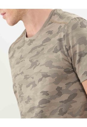 Camiseta Manga Corta Unicolor Texturizada Para Hombre Café Patprimo