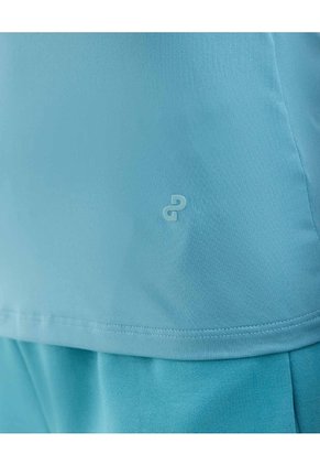 Camiseta Manga Corta Unicolor   Para Mujer Azul Patprimo