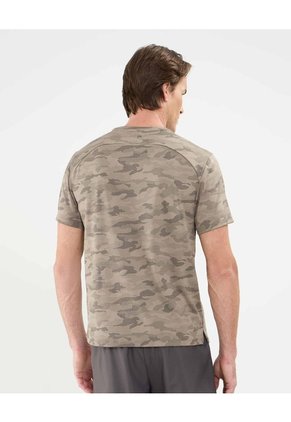 Camiseta Manga Corta Unicolor Texturizada Para Hombre Café Patprimo