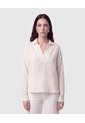 Camisa Escote En V Con Cuello   Para Mujer Crema Patprimo de Patprimo