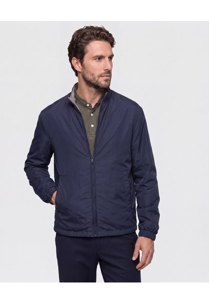 Chaqueta Doble Faz Con Cuello Alto   Para Hombre Azul Patprimo