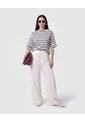 Pantalón Fluido Con Cordón Ajustable   Para Mujer Blanco Patprimo de Patprimo