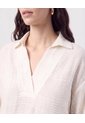 Camisa Escote En V Con Cuello   Para Mujer Crema Patprimo de Patprimo