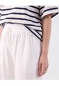 Pantalón Fluido Con Cordón Ajustable   Para Mujer Blanco Patprimo de Patprimo