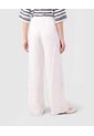 Pantalón Fluido Con Cordón Ajustable   Para Mujer Blanco Patprimo de Patprimo