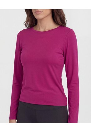 Camiseta  Manga Larga Espalda Abierta  Para Mujer Morado Patprimo