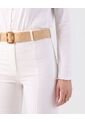 Pantalón Con Cinturón De Rafia   Para Mujer Blanco Patprimo de Patprimo